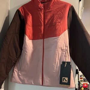 Flylow Women's Lupine Colorblock Insulated Jacket in Chili/Quartz/Timber